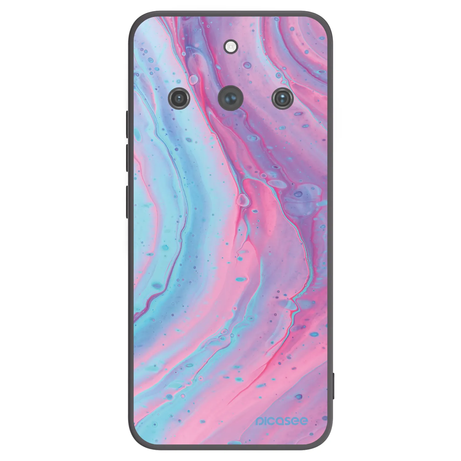 Picasee fekete szilikon tok az alábbi mobiltelefonokra Realme 11 Pro+ - Pink liquid