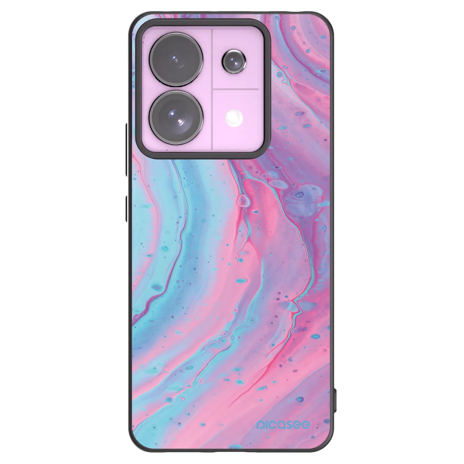 Picasee fekete szilikon tok az alábbi mobiltelefonokra Xiaomi Redmi Note 13 Pro 5G - Pink liquid