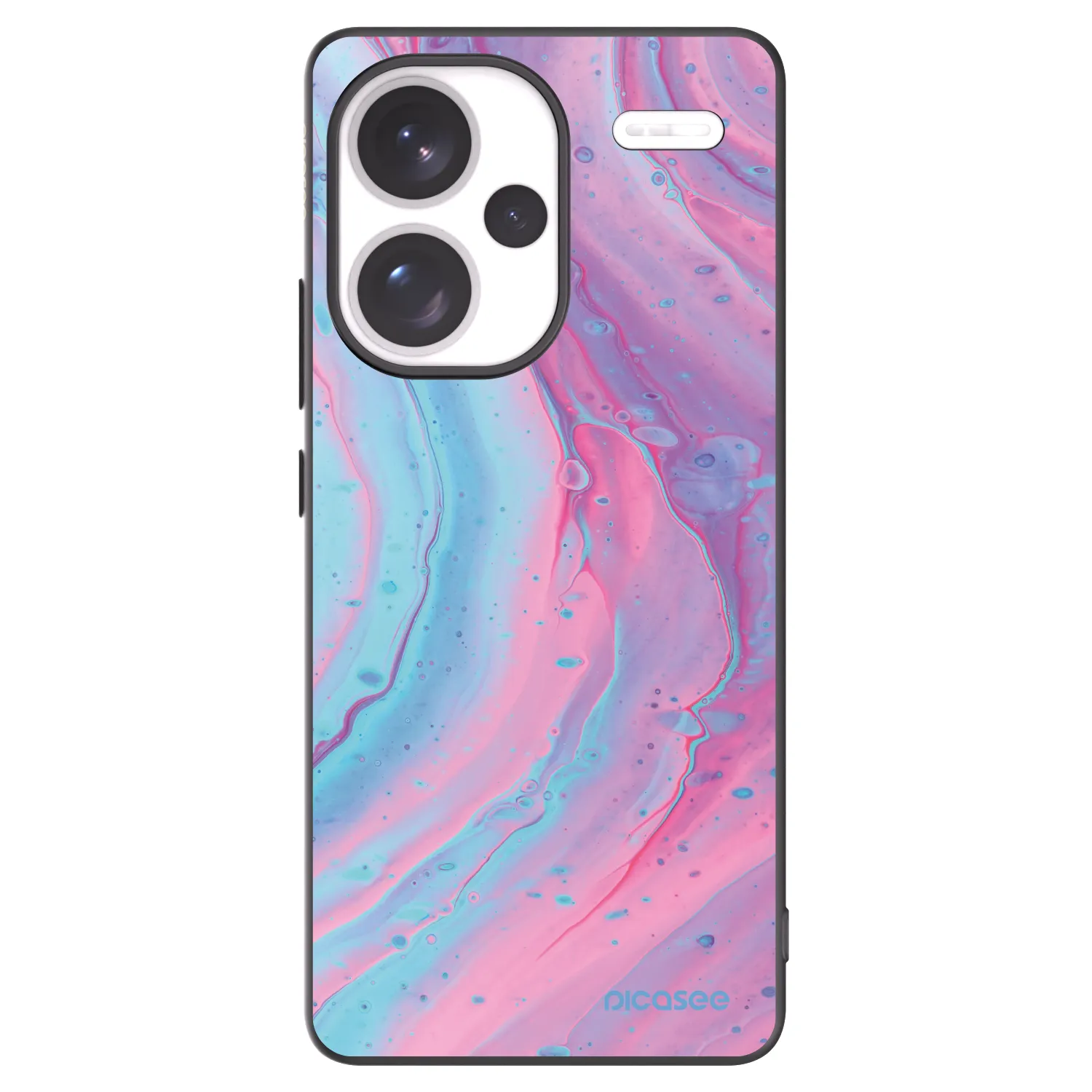 Picasee fekete szilikon tok az alábbi mobiltelefonokra Xiaomi Redmi Note 13 Pro+ 5G - Pink liquid