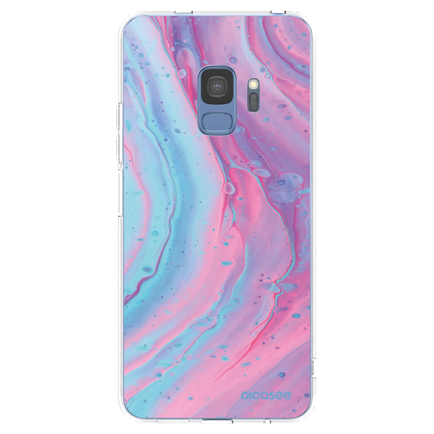 Picasee átlátszó szilikon tok az alábbi mobiltelefonokra Samsung Galaxy S9 G960F - Pink liquid