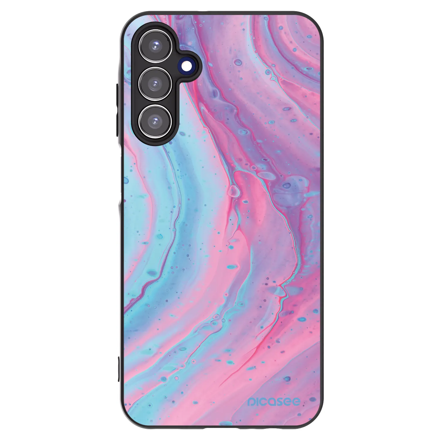 Picasee fekete szilikon tok az alábbi mobiltelefonokra Samsung Galaxy A15 A155F 4G - Pink liquid