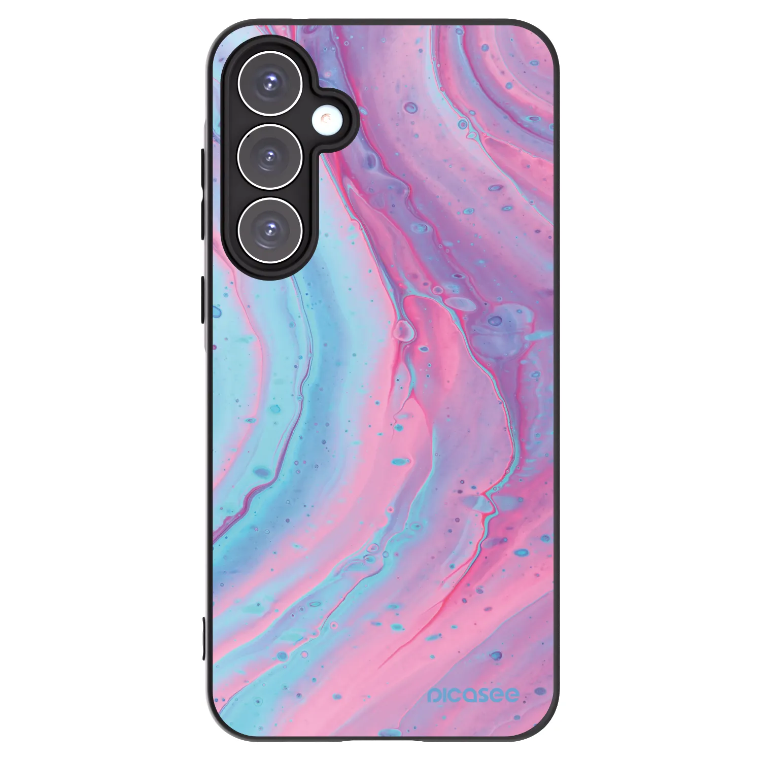 Picasee fekete szilikon tok az alábbi mobiltelefonokra Samsung Galaxy A55 5G A556B - Pink liquid