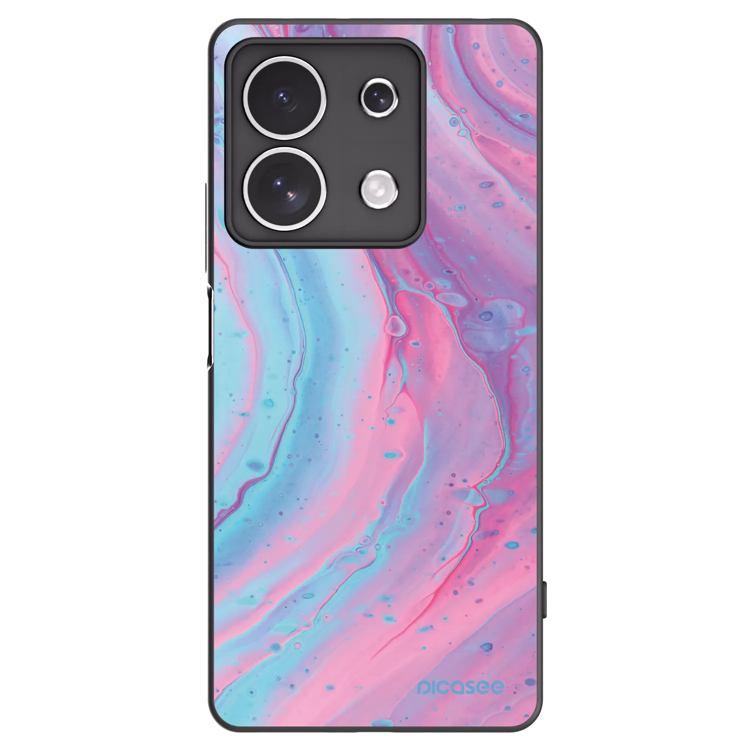 Picasee fekete szilikon tok az alábbi mobiltelefonokra Xiaomi Redmi Note 13 4G - Pink liquid