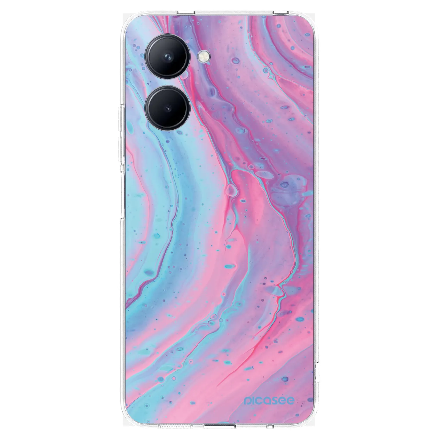 Picasee átlátszó szilikon tok az alábbi mobiltelefonokra Realme C33 (2023) - Pink liquid
