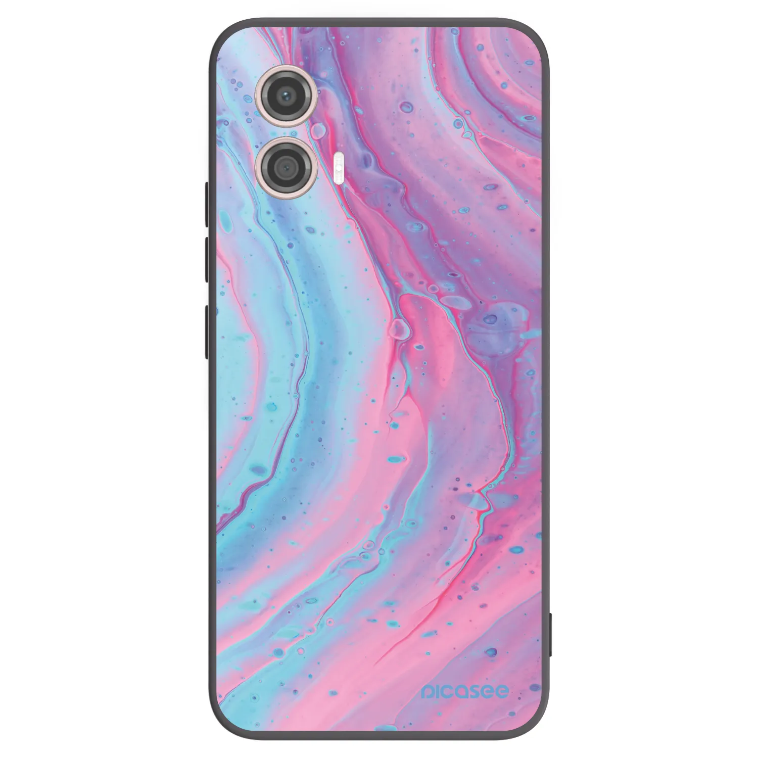 Picasee fekete szilikon tok az alábbi mobiltelefonokra Motorola Moto G53 5G - Pink liquid