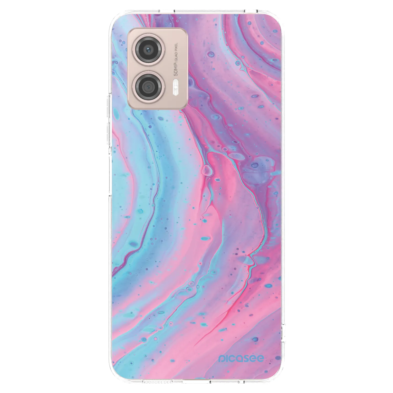 Picasee átlátszó szilikon tok az alábbi mobiltelefonokra Motorola Moto G53 5G - Pink liquid