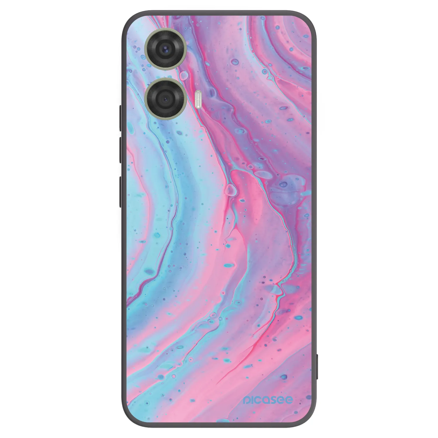 Picasee fekete szilikon tok az alábbi mobiltelefonokra Motorola Moto G24 - Pink liquid