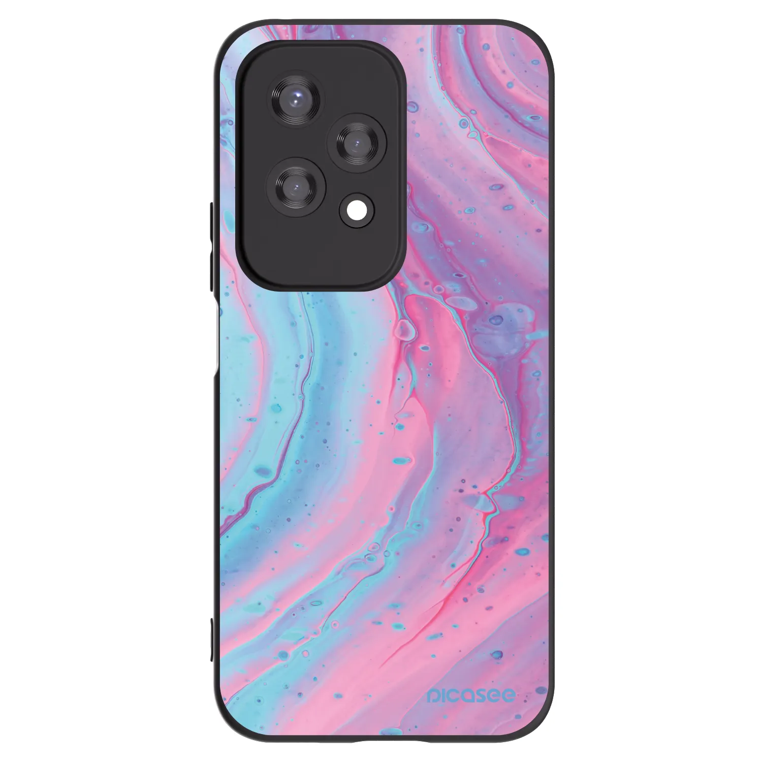 Picasee fekete szilikon tok az alábbi mobiltelefonokra Honor 200 Lite - Pink liquid