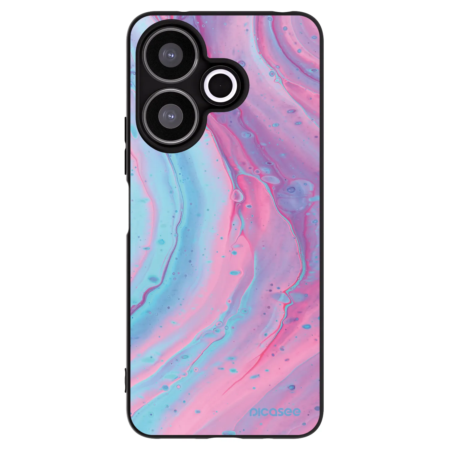 Picasee fekete szilikon tok az alábbi mobiltelefonokra Xiaomi Redmi 13 4G - Pink liquid