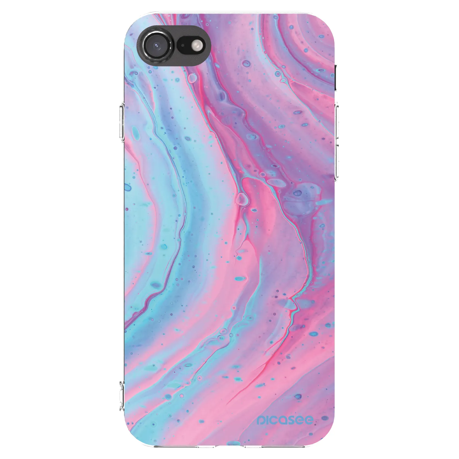 Picasee átlátszó szilikon tok az alábbi mobiltelefonokra Apple iPhone 7 - Pink liquid