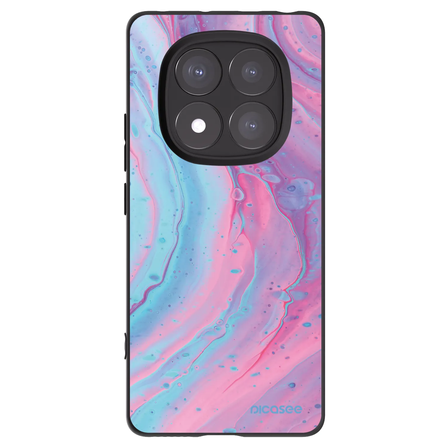 Picasee fekete szilikon tok az alábbi mobiltelefonokra Xiaomi Redmi Note 14 Pro+ 5G - Pink liquid