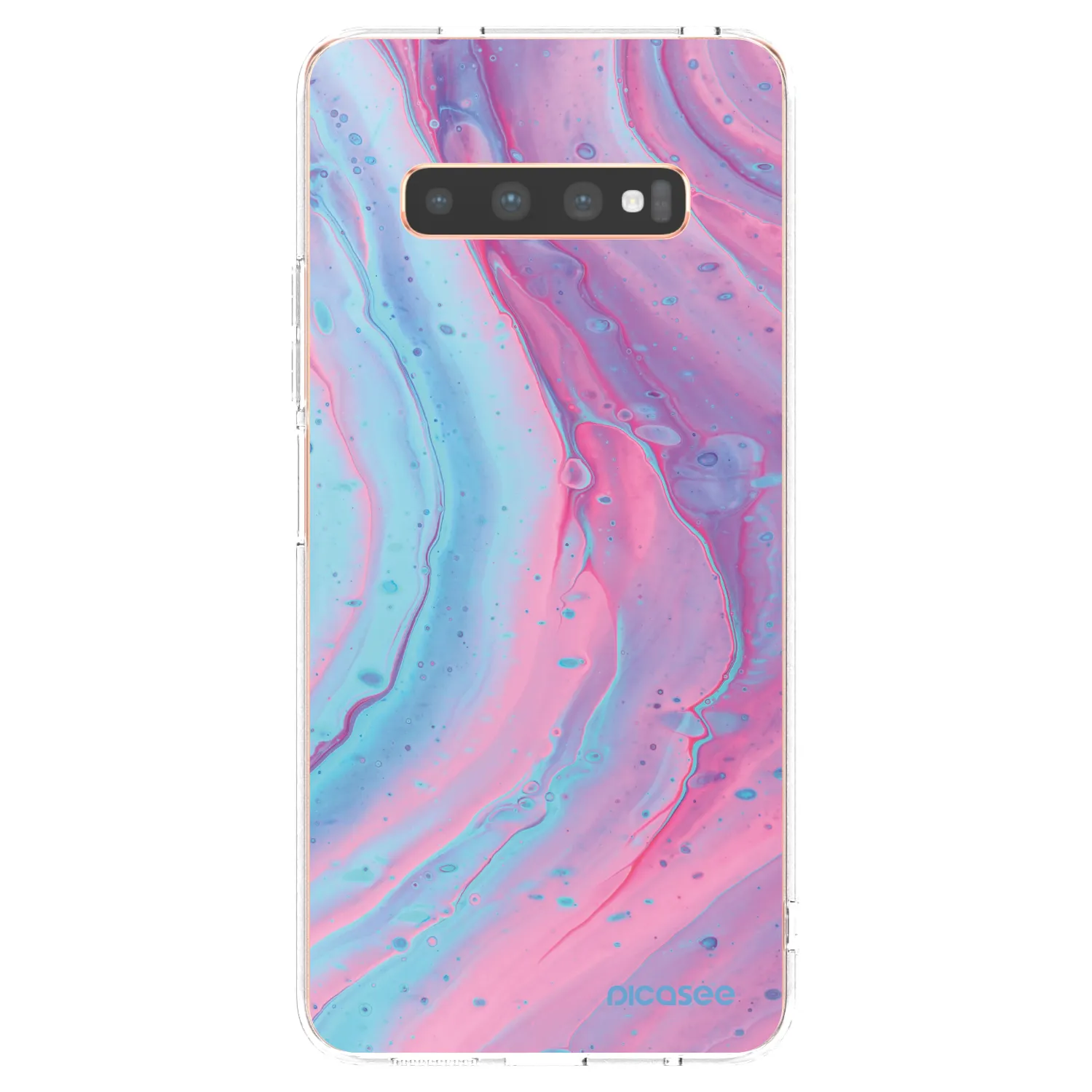 Picasee átlátszó szilikon tok az alábbi mobiltelefonokra Samsung Galaxy S10 Plus G975 - Pink liquid