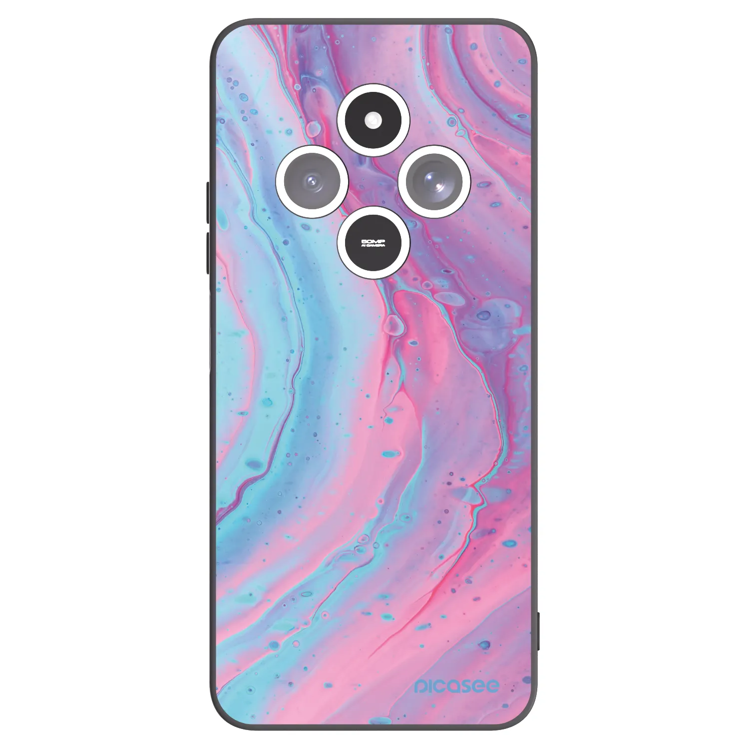 Picasee fekete szilikon tok az alábbi mobiltelefonokra Xiaomi Redmi 14C - Pink liquid