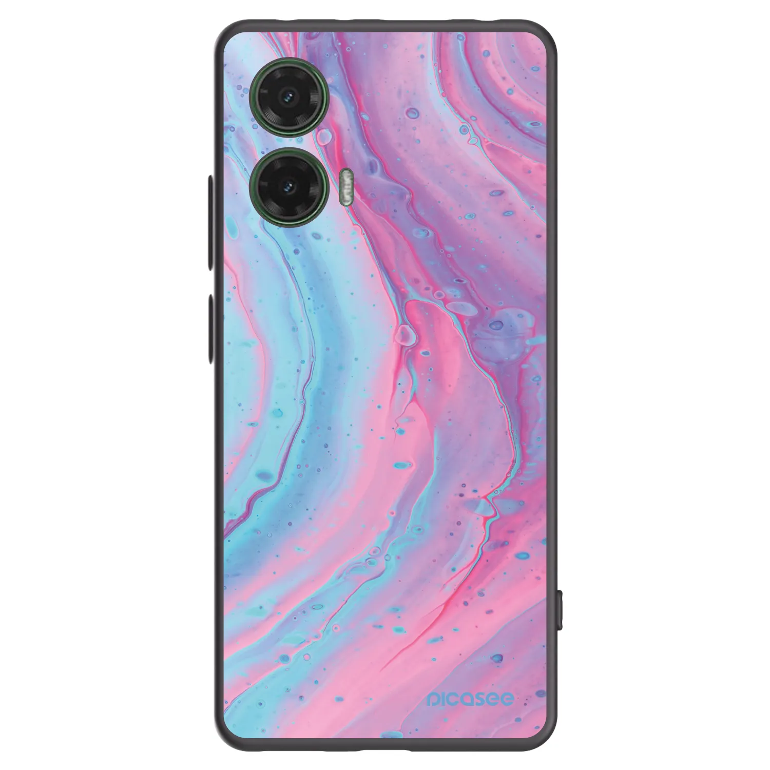 Picasee fekete szilikon tok az alábbi mobiltelefonokra Motorola Moto G35 5G - Pink liquid