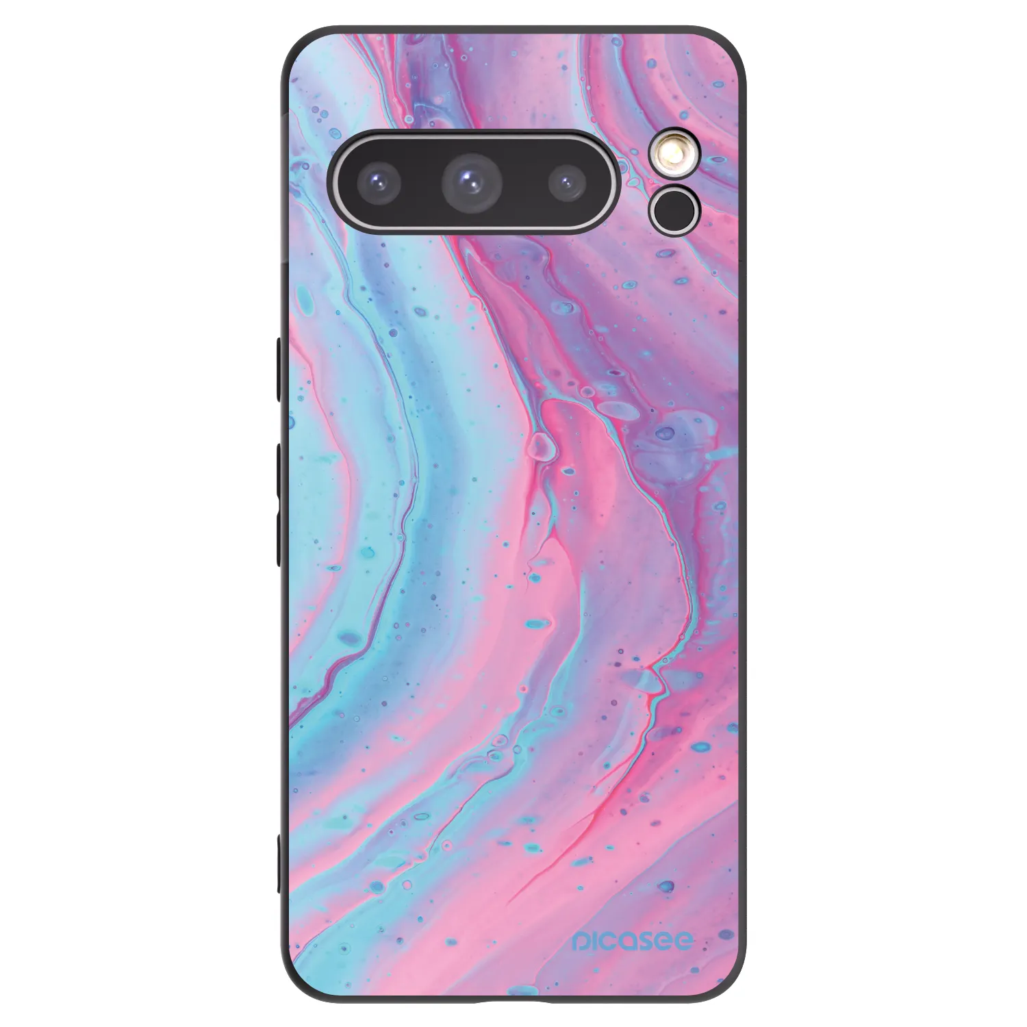Picasee fekete szilikon tok az alábbi mobiltelefonokra Google Pixel 8 Pro - Pink liquid