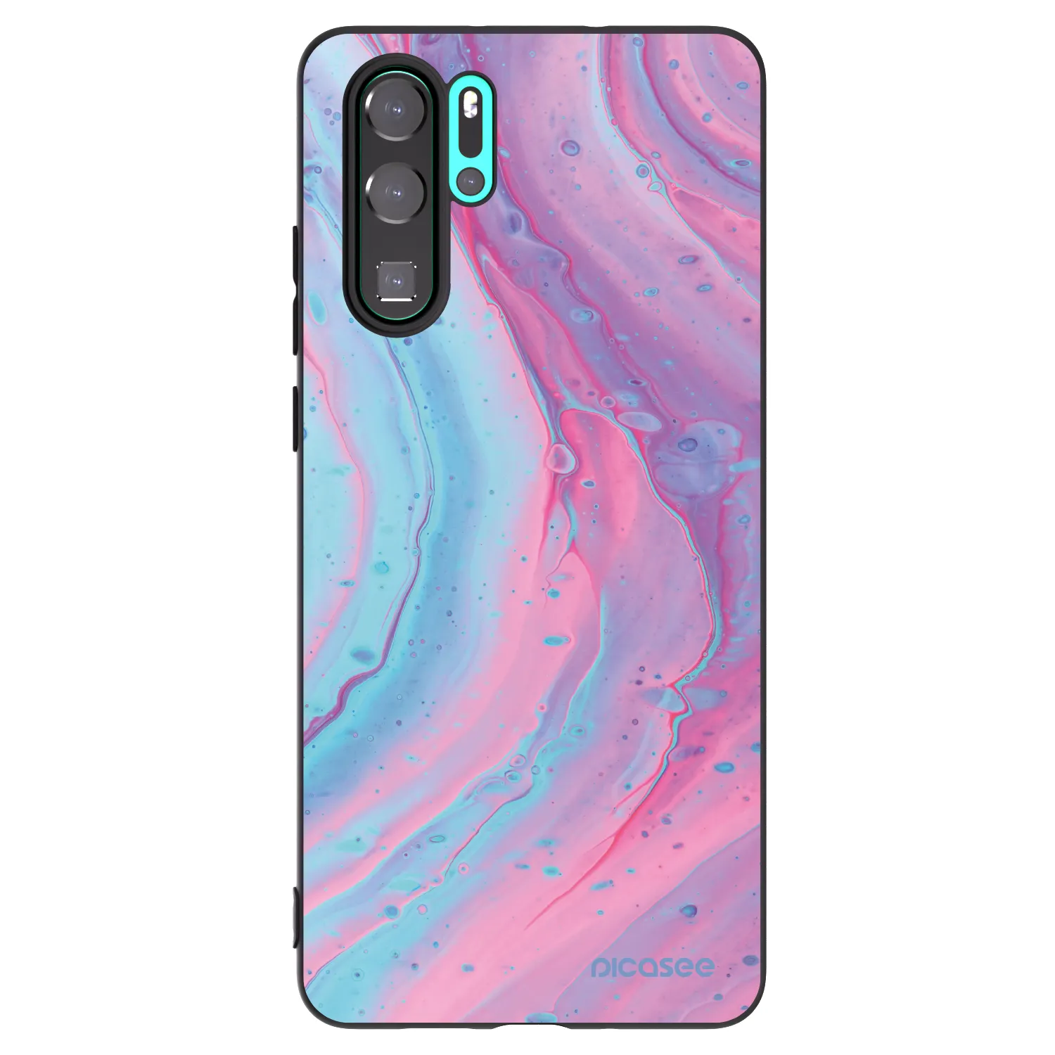 Picasee fekete szilikon tok az alábbi mobiltelefonokra Huawei P30 Pro - Pink liquid