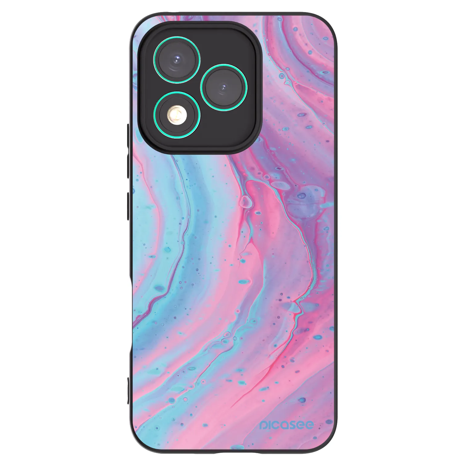 Picasee fekete szilikon tok az alábbi mobiltelefonokra Honor 400 Lite 5G - Pink liquid
