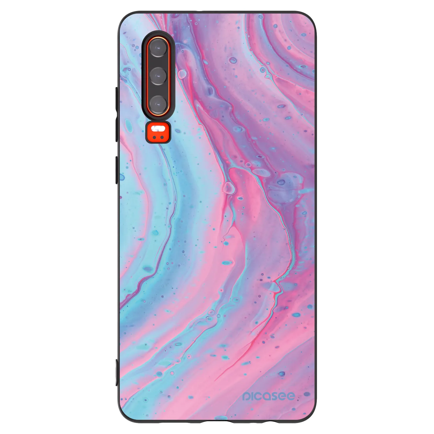 Picasee fekete szilikon tok az alábbi mobiltelefonokra Huawei P30 - Pink liquid