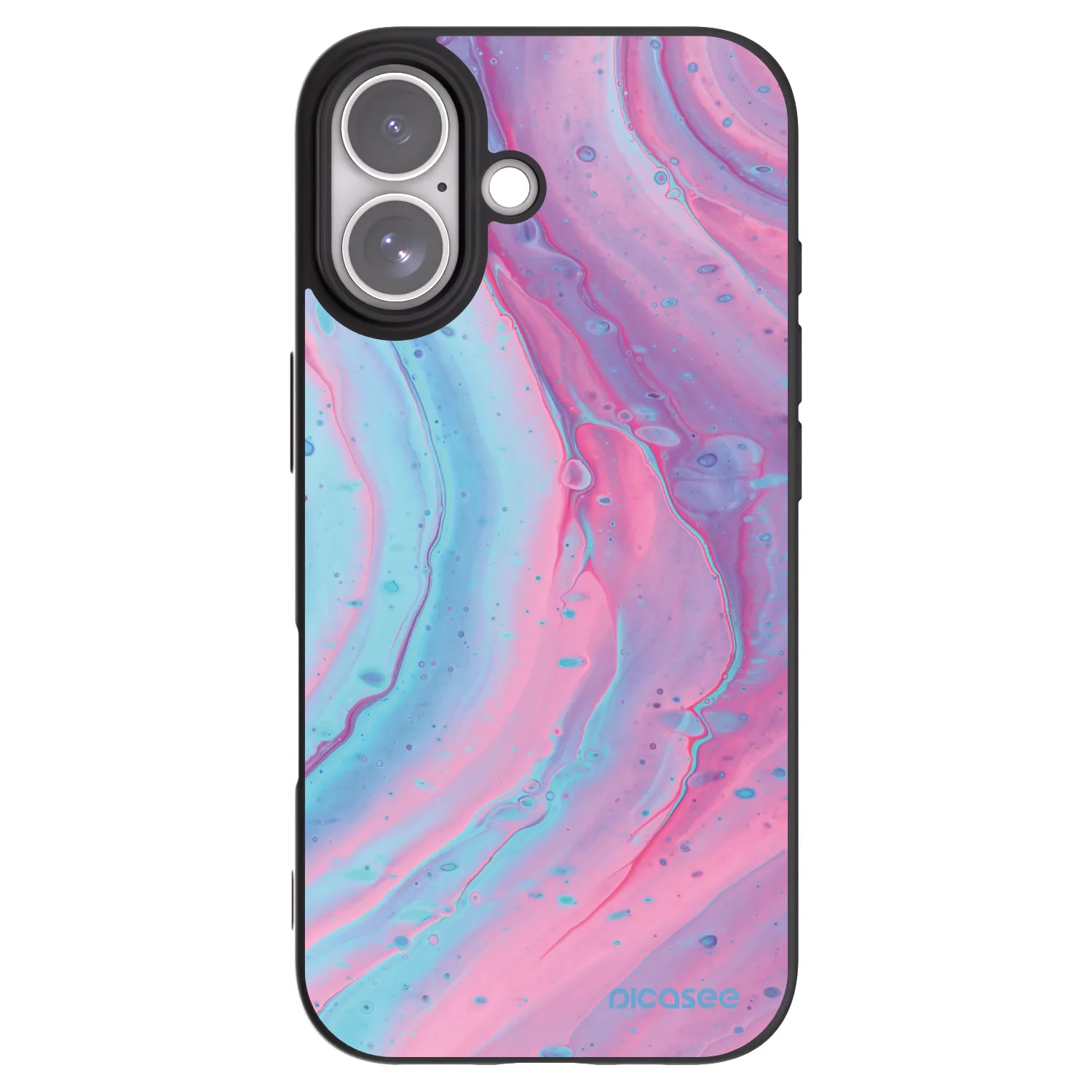 Picasee fekete szilikon tok az alábbi mobiltelefonokra Apple iPhone 17 - Pink liquid