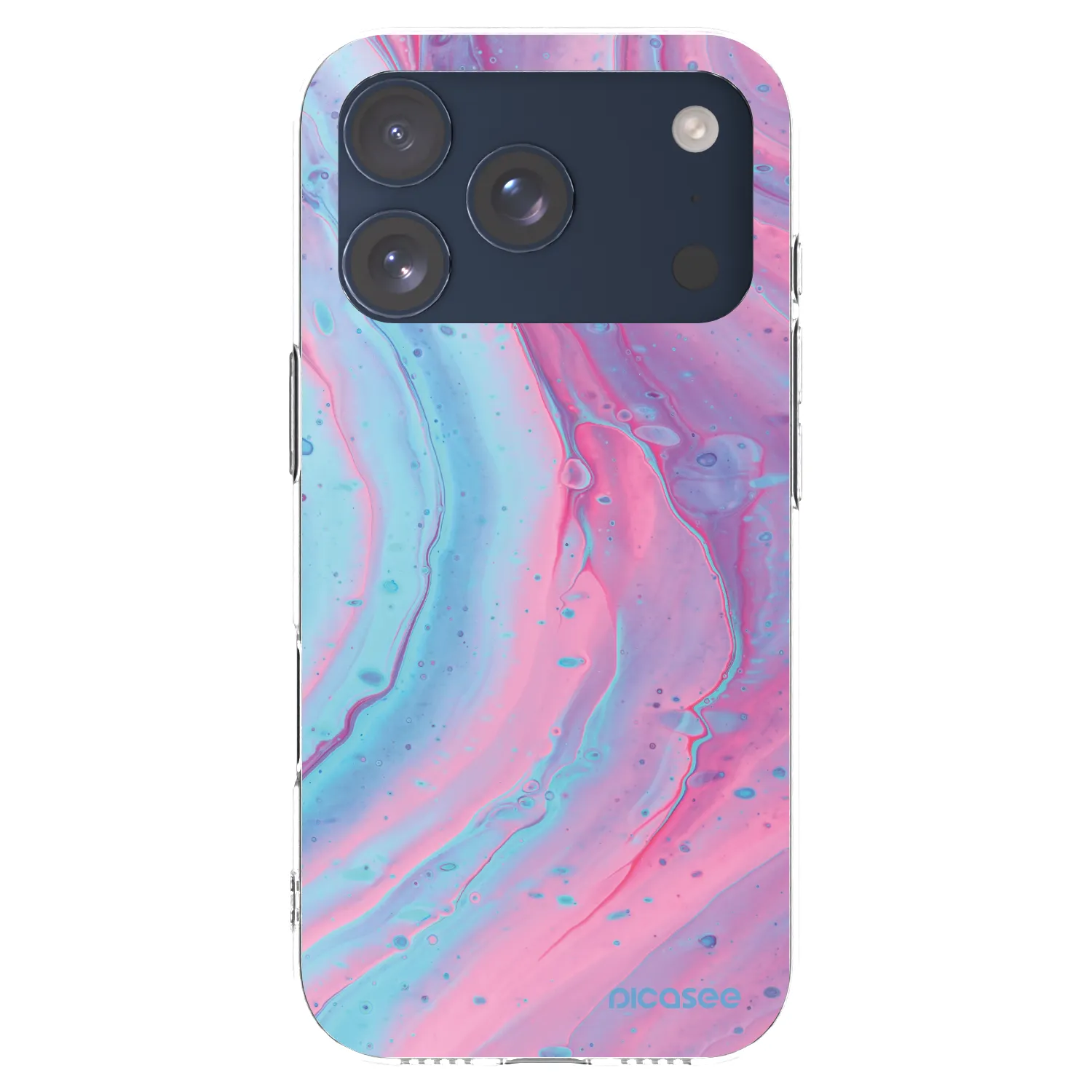 Picasee átlátszó szilikon tok az alábbi mobiltelefonokra Apple iPhone 17 Pro - Pink liquid