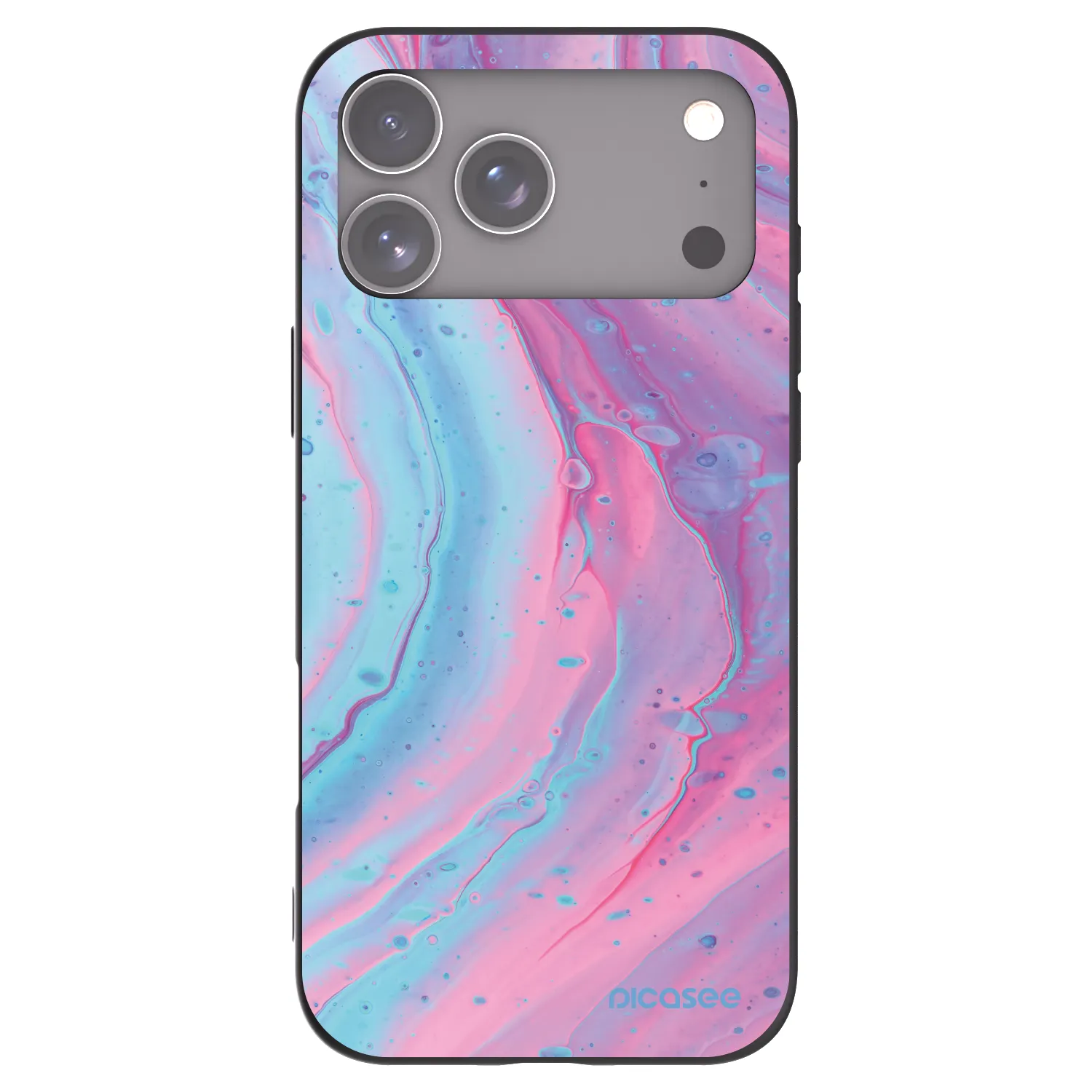 Picasee fekete szilikon tok az alábbi mobiltelefonokra Apple iPhone 17 Pro Max - Pink liquid