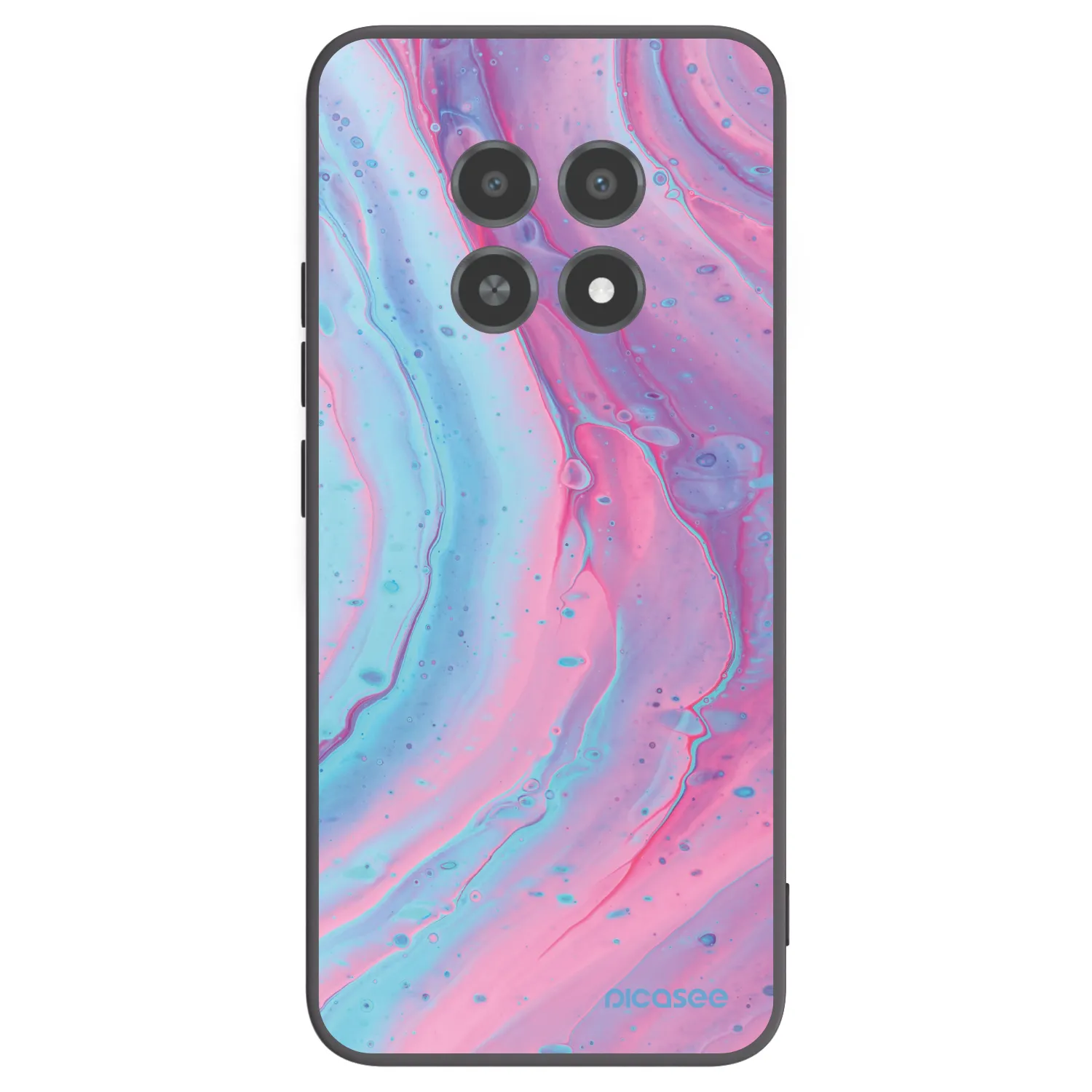 Picasee fekete szilikon tok az alábbi mobiltelefonokra Realme 12X - Pink liquid