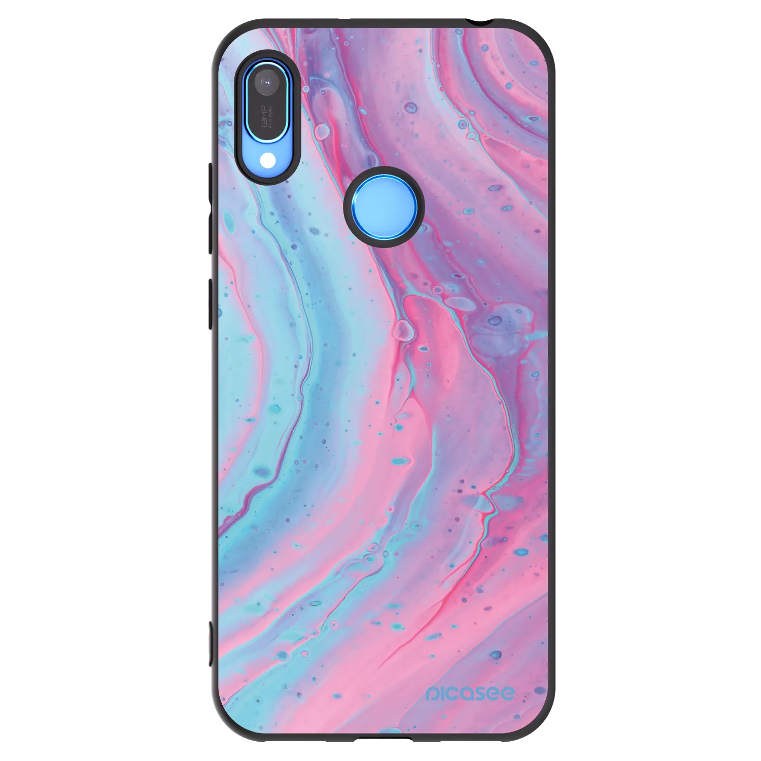 Picasee fekete szilikon tok az alábbi mobiltelefonokra Huawei Y6 2019 - Pink liquid