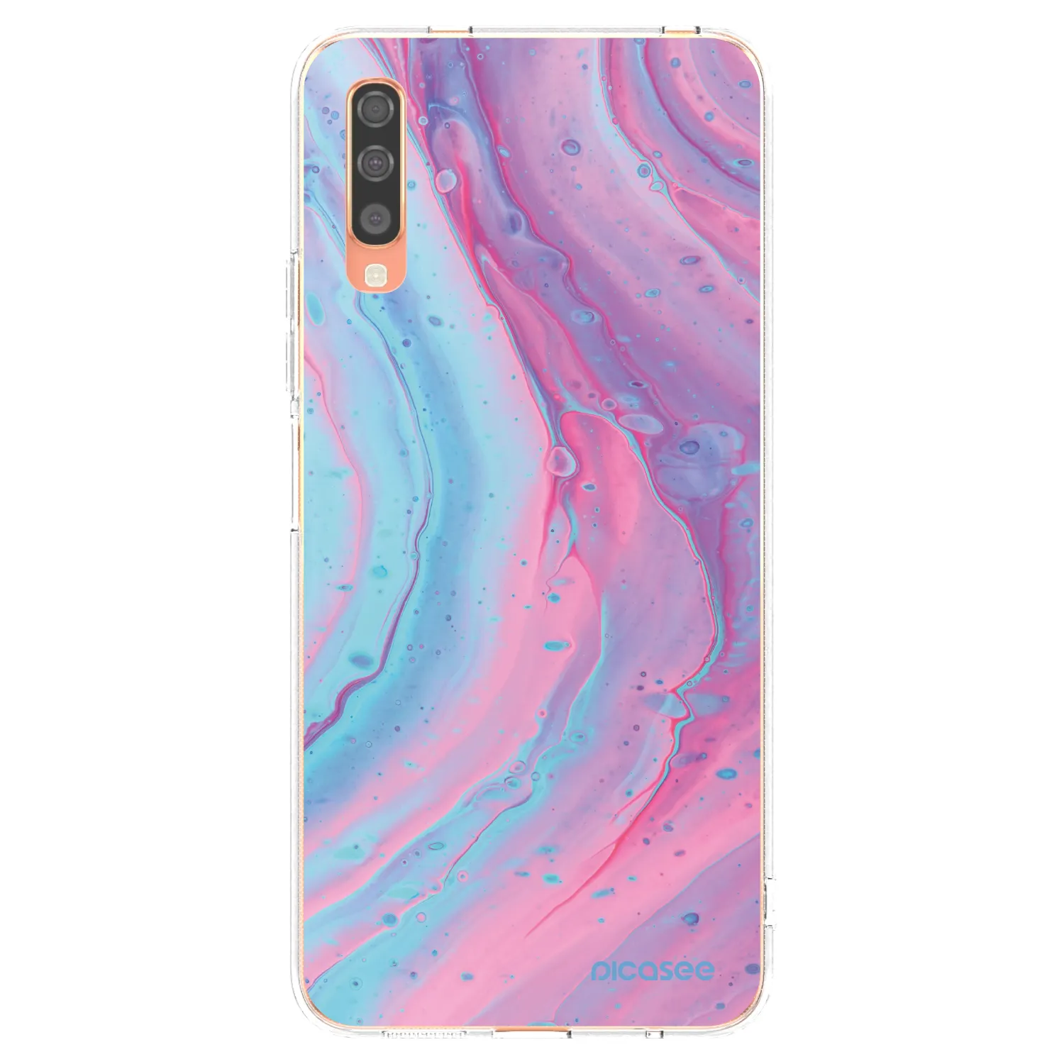 Picasee átlátszó szilikon tok az alábbi mobiltelefonokra Samsung Galaxy A70 A705F - Pink liquid