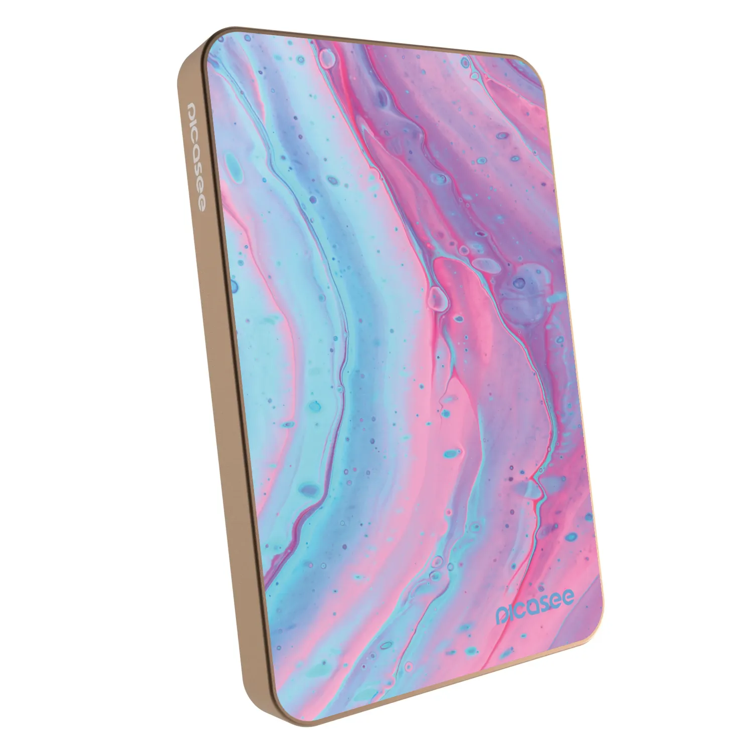 Picasee Powerbank MagSafe 5 000 mAh Aranysárga - Pink liquid