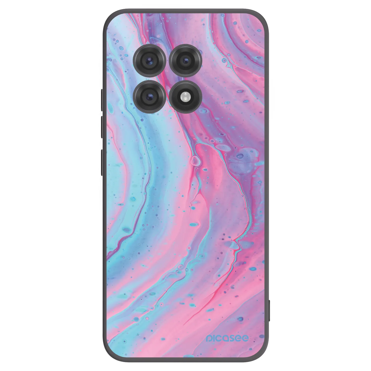 Picasee fekete szilikon tok az alábbi mobiltelefonokra OnePlus 13R 5G - Pink liquid
