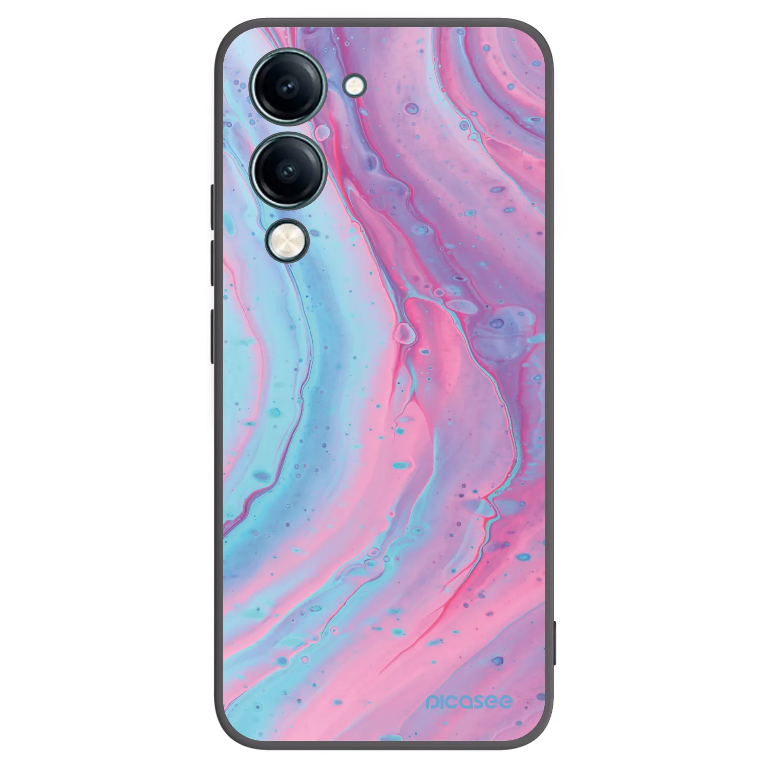 Picasee fekete szilikon tok az alábbi mobiltelefonokra Vivo Y29s 5G - Pink liquid