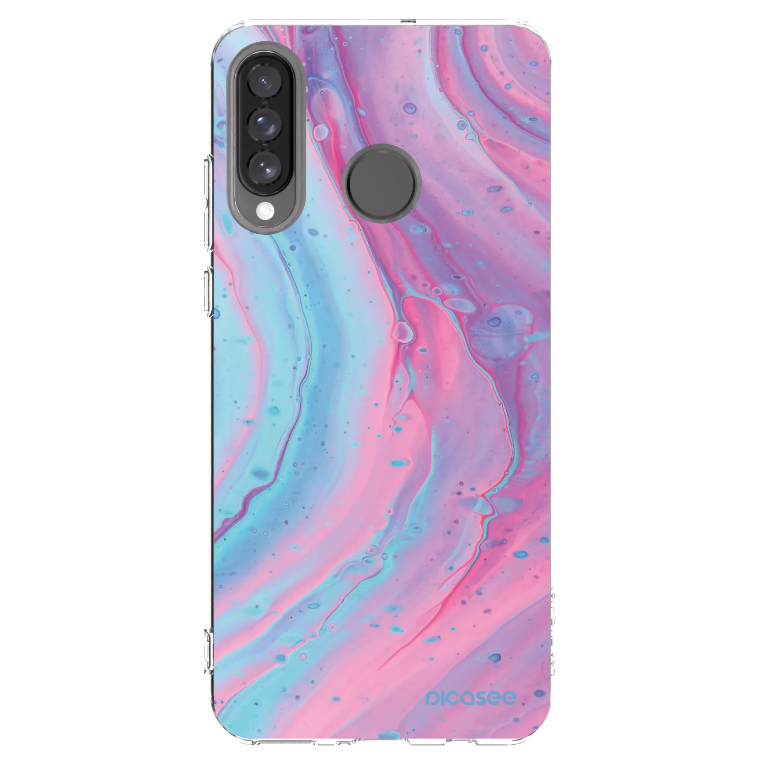 Picasee átlátszó szilikon tok az alábbi mobiltelefonokra Huawei P30 Lite - Pink liquid