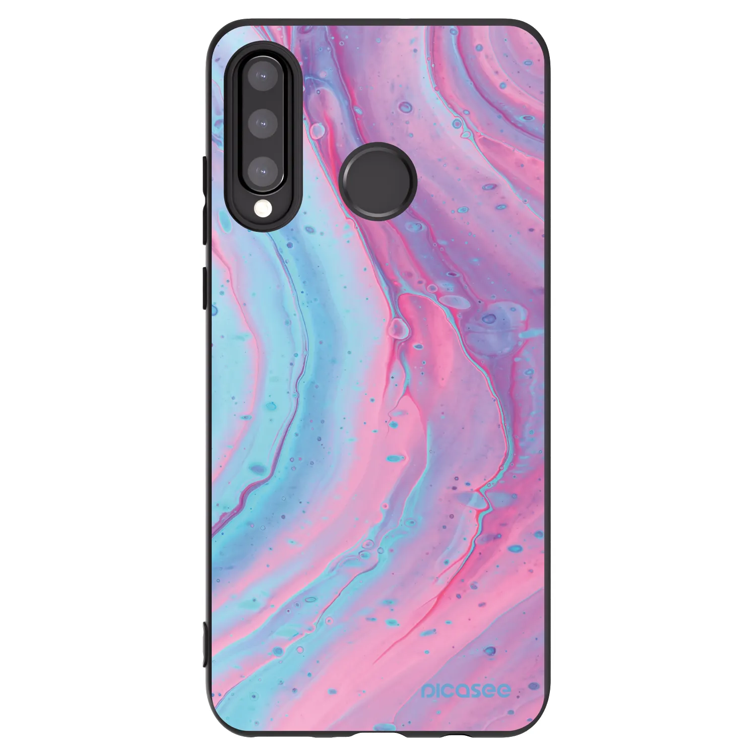 Picasee fekete szilikon tok az alábbi mobiltelefonokra Huawei P30 Lite - Pink liquid