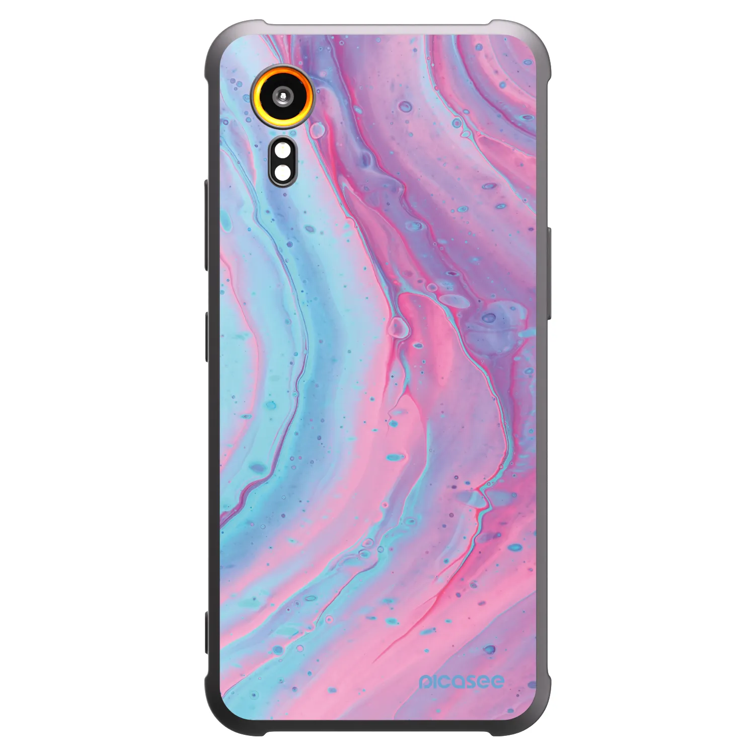 Picasee fekete szilikon tok az alábbi mobiltelefonokra Samsung Galaxy Xcover 7 - Pink liquid