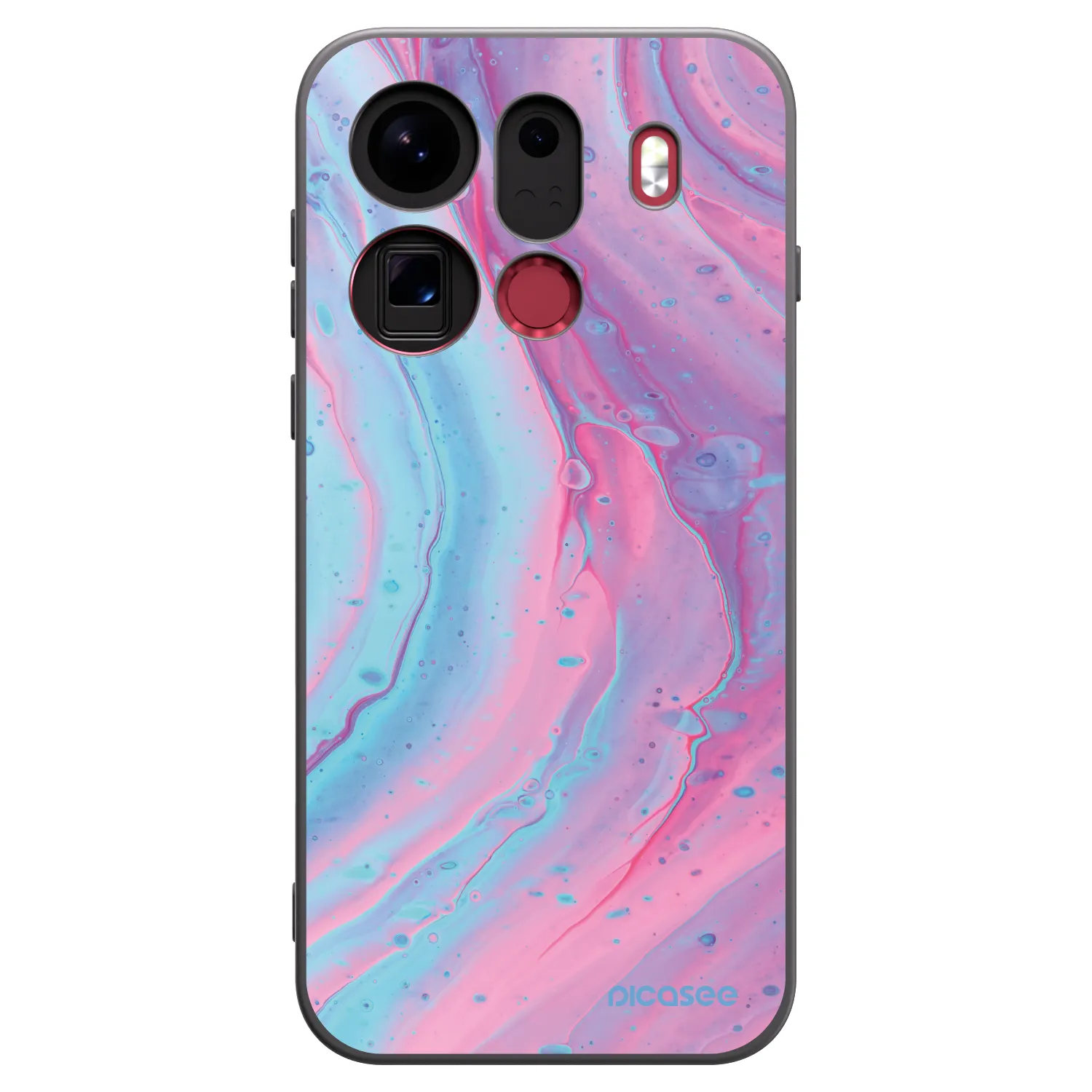 Picasee fekete szilikon tok az alábbi mobiltelefonokra OPPO Find X9 Pro - Pink liquid