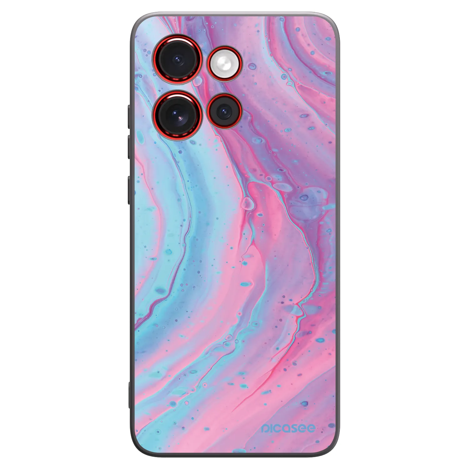 Picasee fekete szilikon tok az alábbi mobiltelefonokra Motorola Edge 60 Neo 5G - Pink liquid