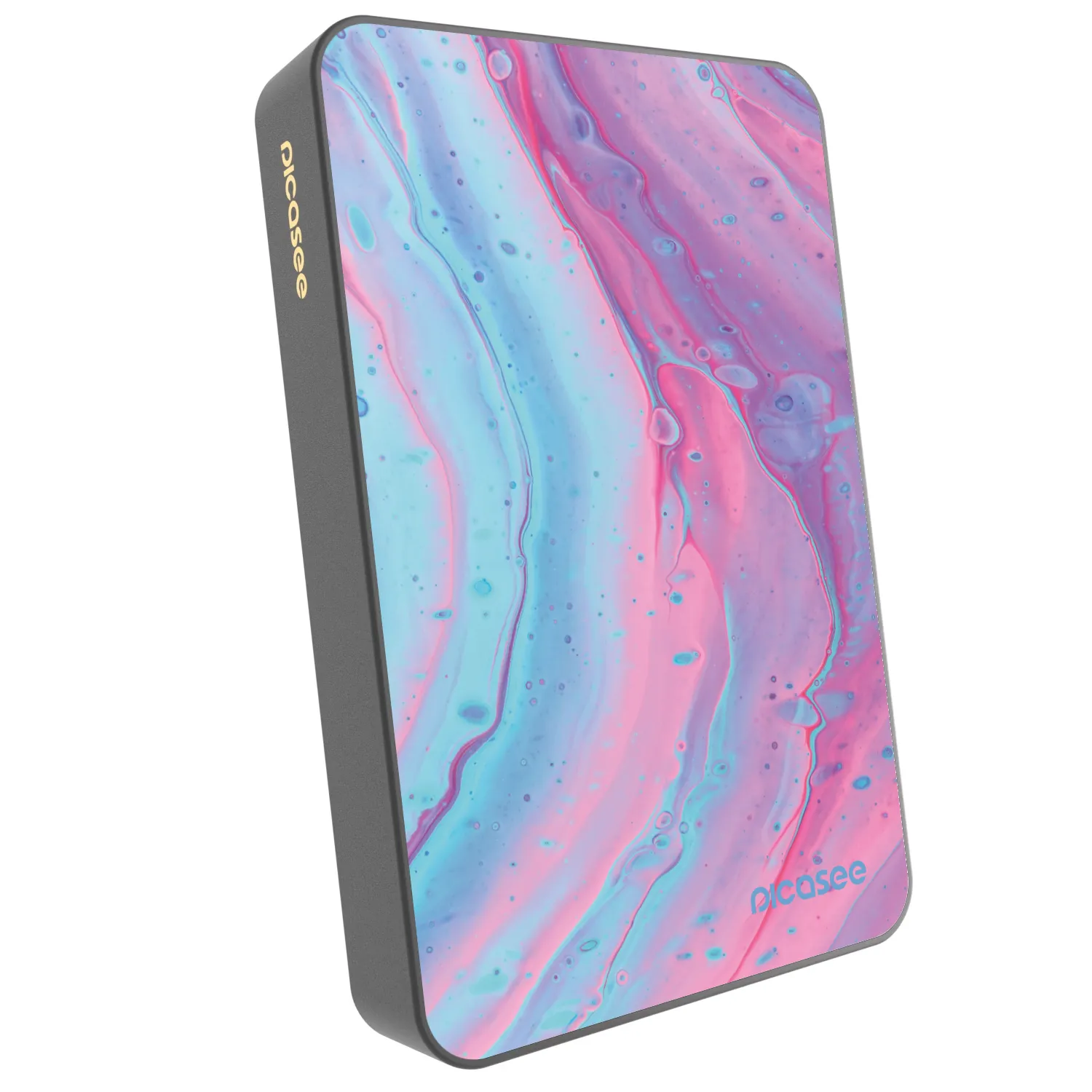 Picasee Powerbank MagSafe 10 000 mAh Szürke - Pink liquid