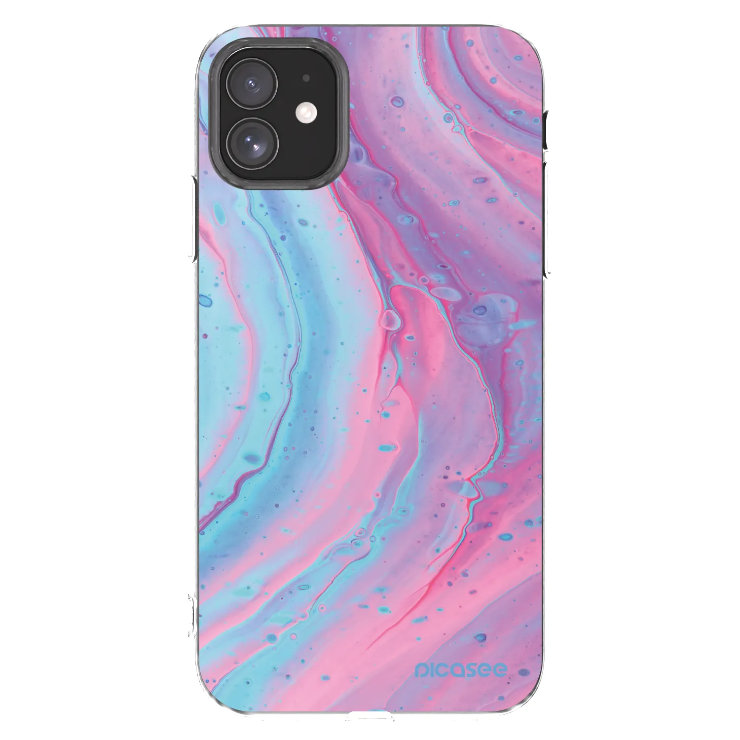 Picasee átlátszó szilikon tok az alábbi mobiltelefonokra Apple iPhone 11 - Pink liquid