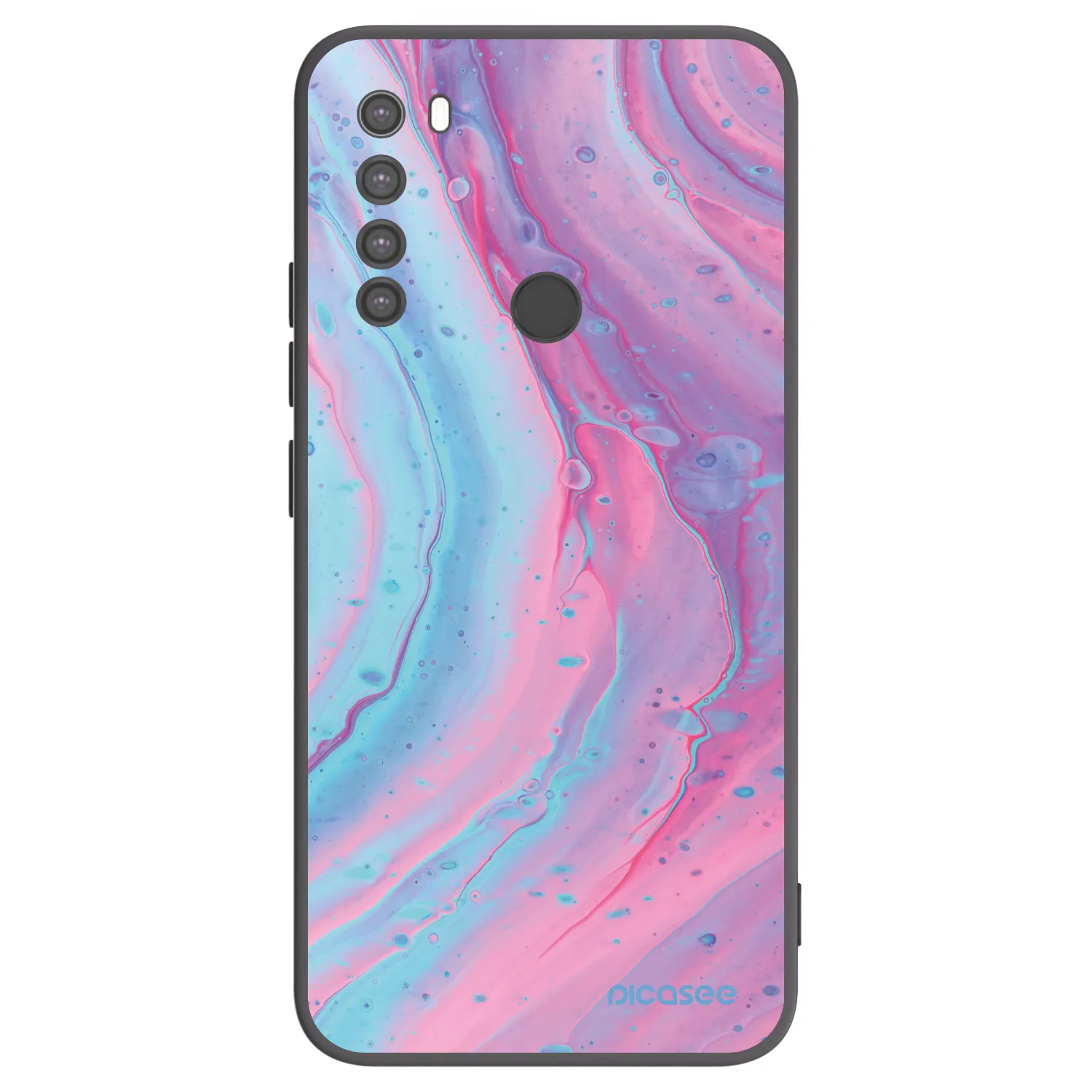 Picasee fekete szilikon tok az alábbi mobiltelefonokra Xiaomi Redmi Note 8 - Pink liquid