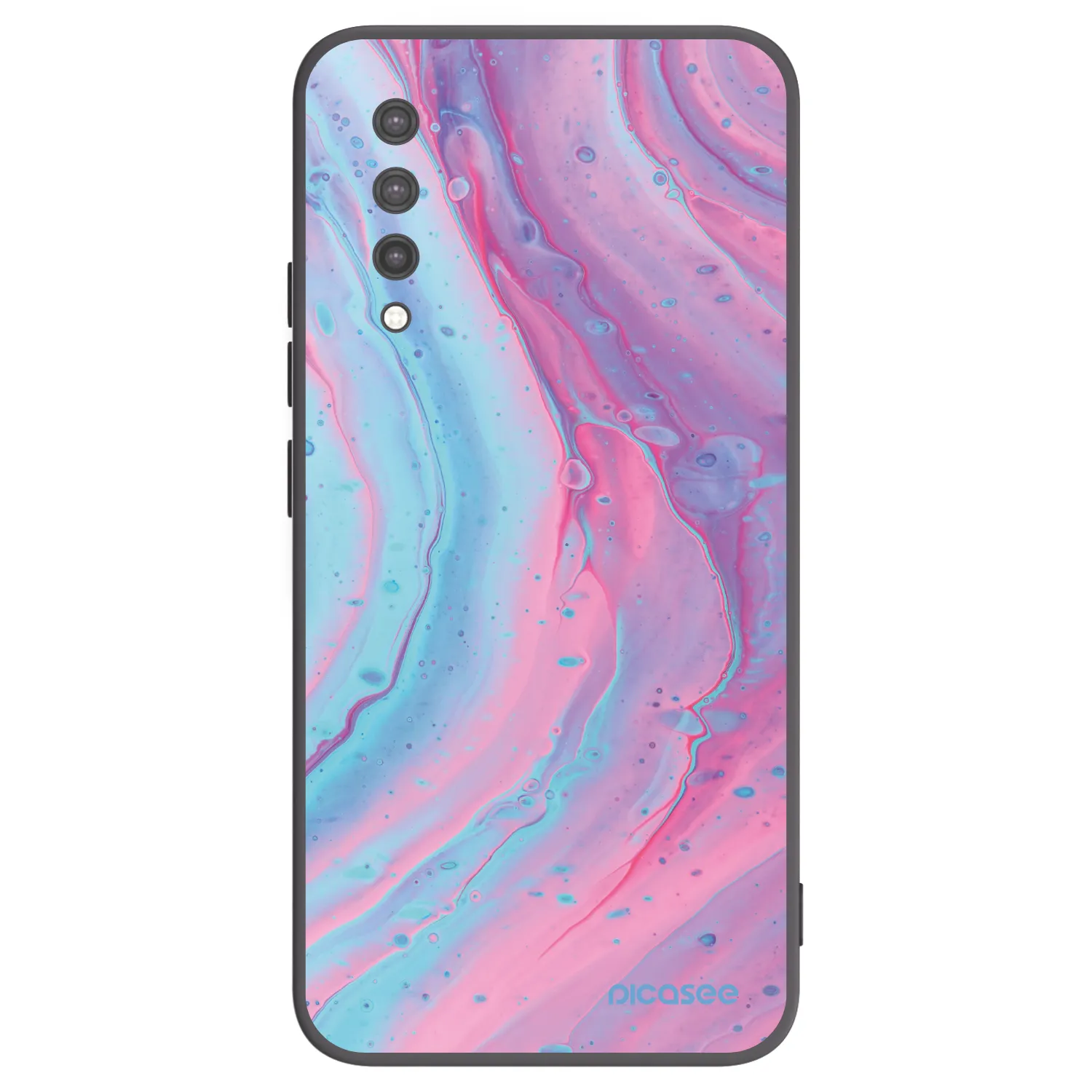 Picasee fekete szilikon tok az alábbi mobiltelefonokra Xiaomi Mi 9 Lite - Pink liquid