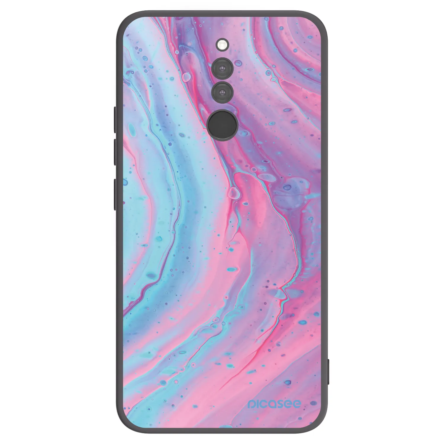 Picasee fekete szilikon tok az alábbi mobiltelefonokra Xiaomi Redmi 8 - Pink liquid