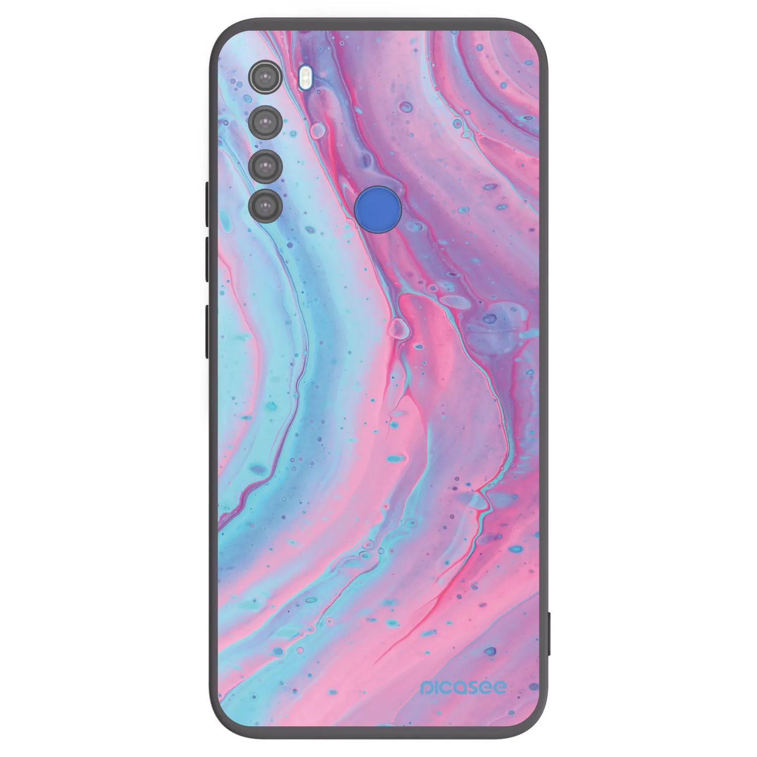 Picasee fekete szilikon tok az alábbi mobiltelefonokra Xiaomi Redmi Note 8T - Pink liquid