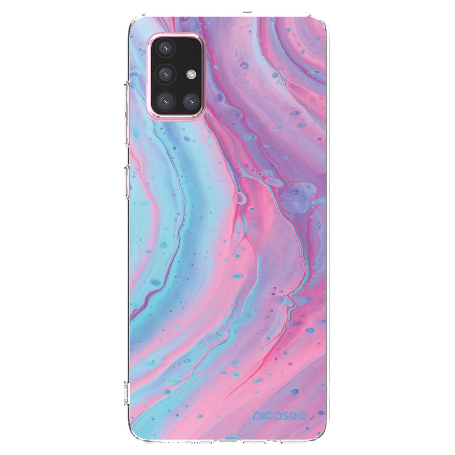 Picasee átlátszó szilikon tok az alábbi mobiltelefonokra Samsung Galaxy A71 A715F - Pink liquid