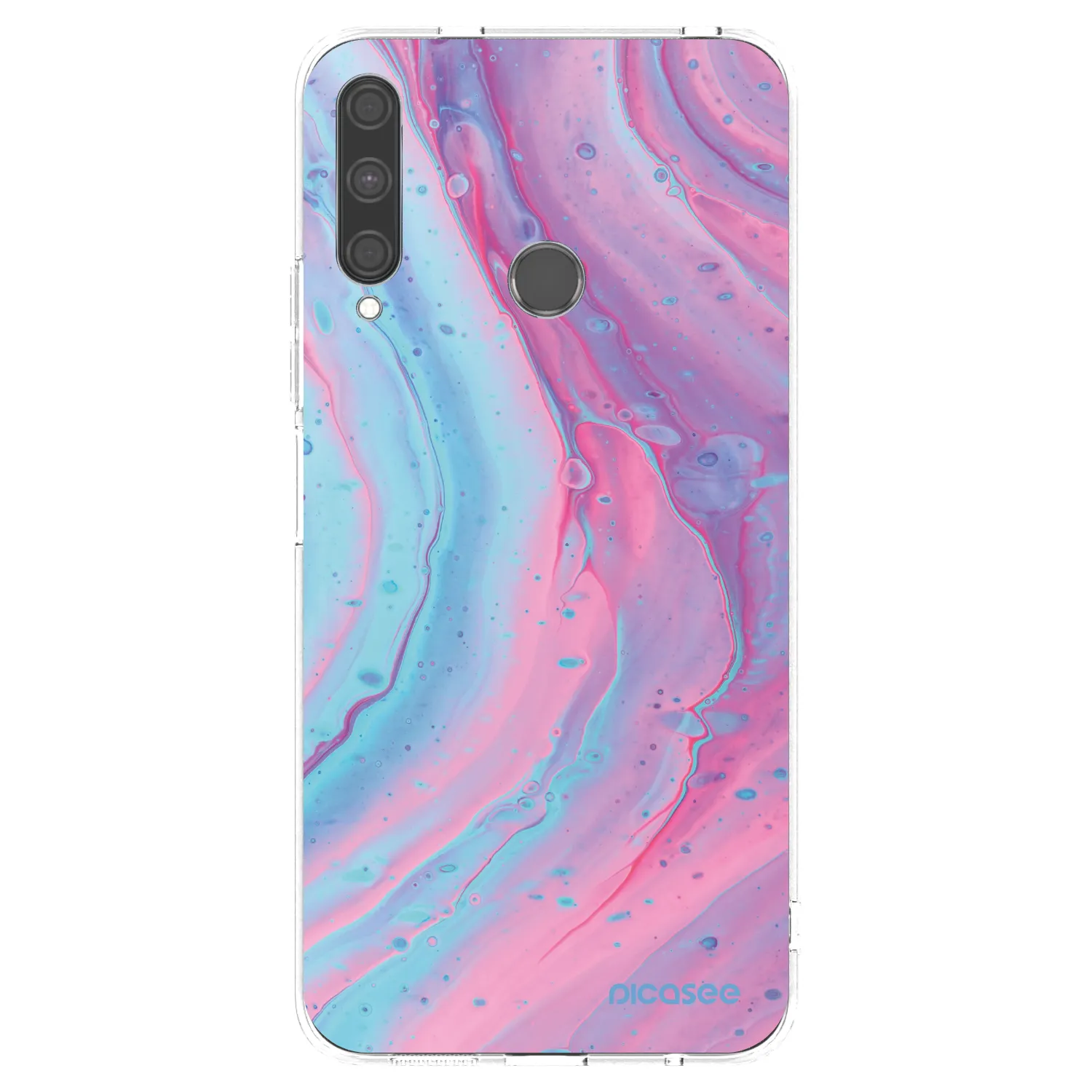 Picasee átlátszó szilikon tok az alábbi mobiltelefonokra Huawei P40 Lite E - Pink liquid