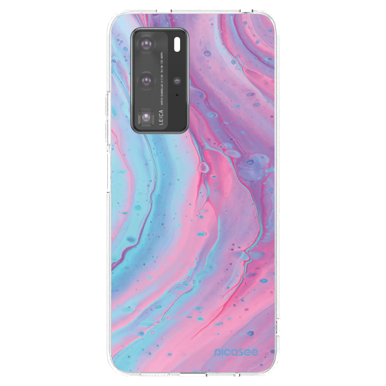 Picasee átlátszó szilikon tok az alábbi mobiltelefonokra Huawei P40 Pro - Pink liquid