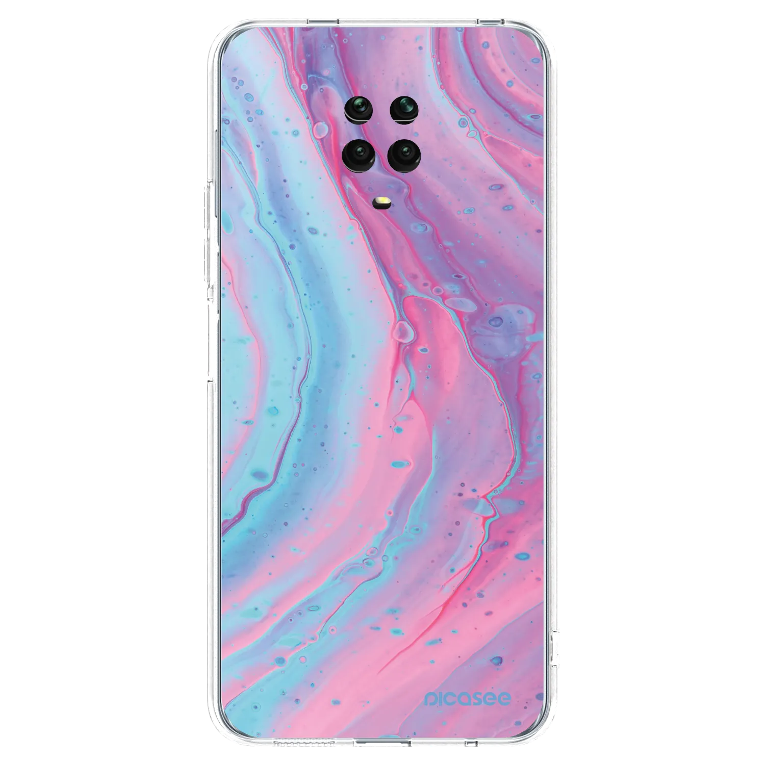 Picasee átlátszó szilikon tok az alábbi mobiltelefonokra Xiaomi Redmi Note 9 Pro - Pink liquid