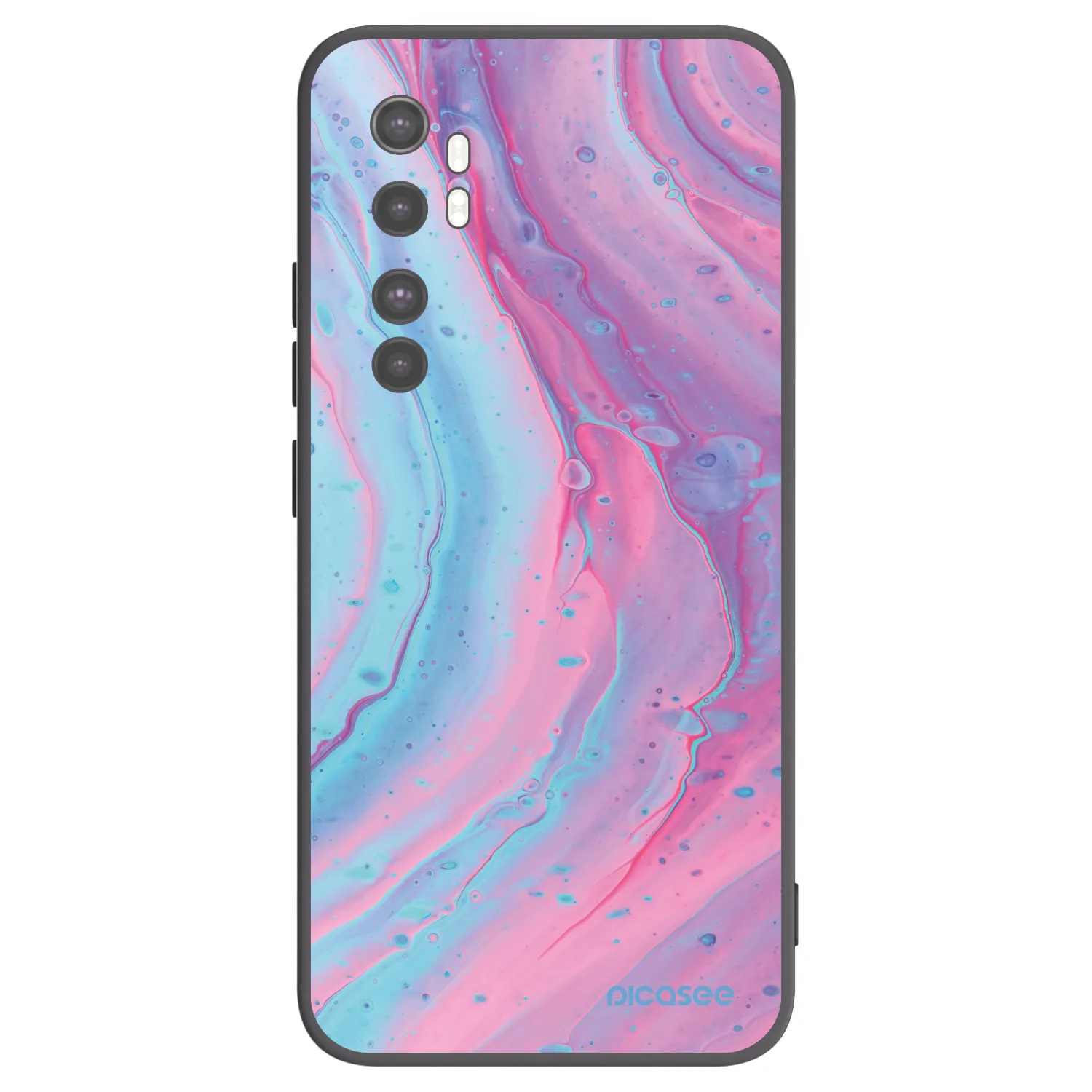 Picasee fekete szilikon tok az alábbi mobiltelefonokra Xiaomi Mi Note 10 Lite - Pink liquid