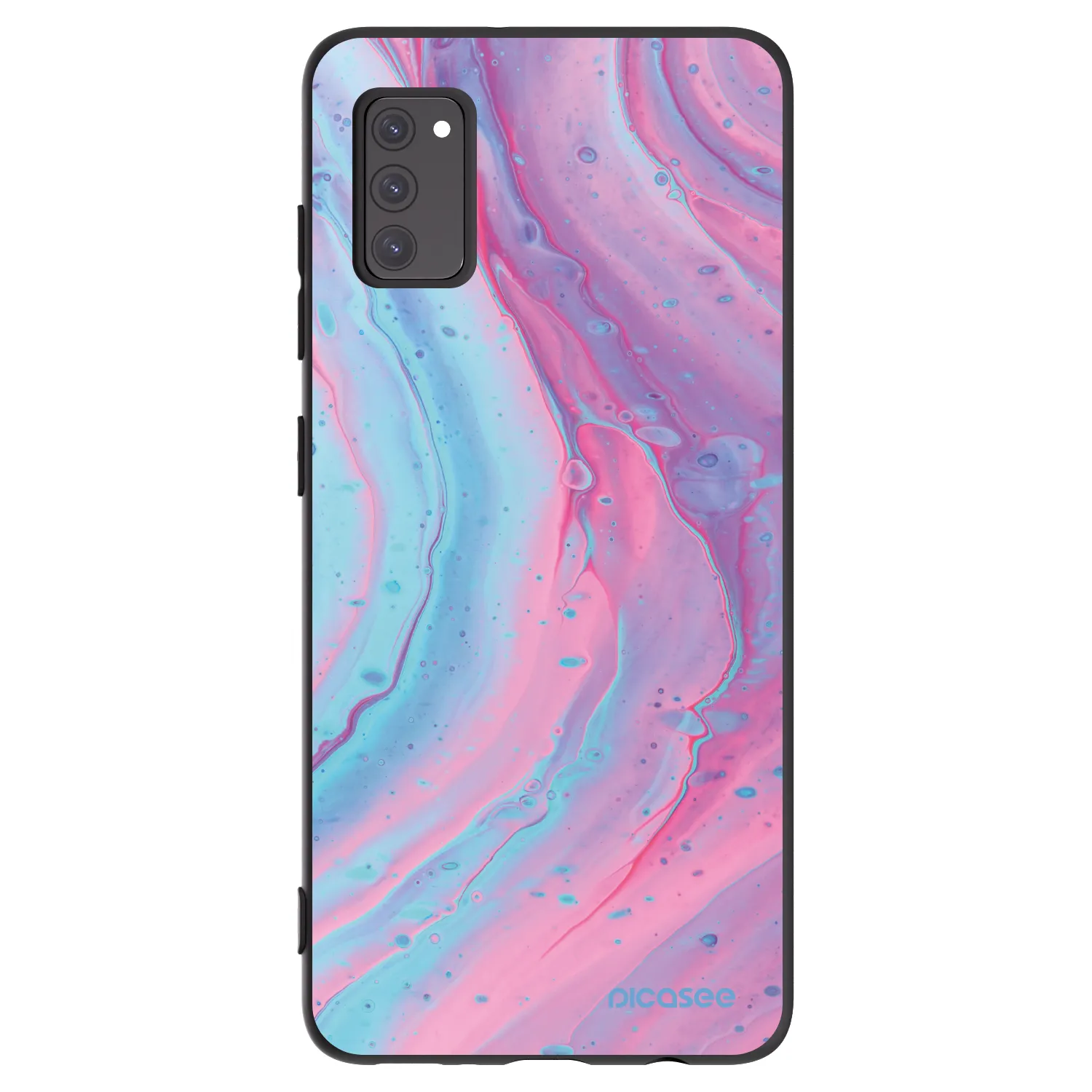 Picasee fekete szilikon tok az alábbi mobiltelefonokra Samsung Galaxy A41 A415F - Pink liquid