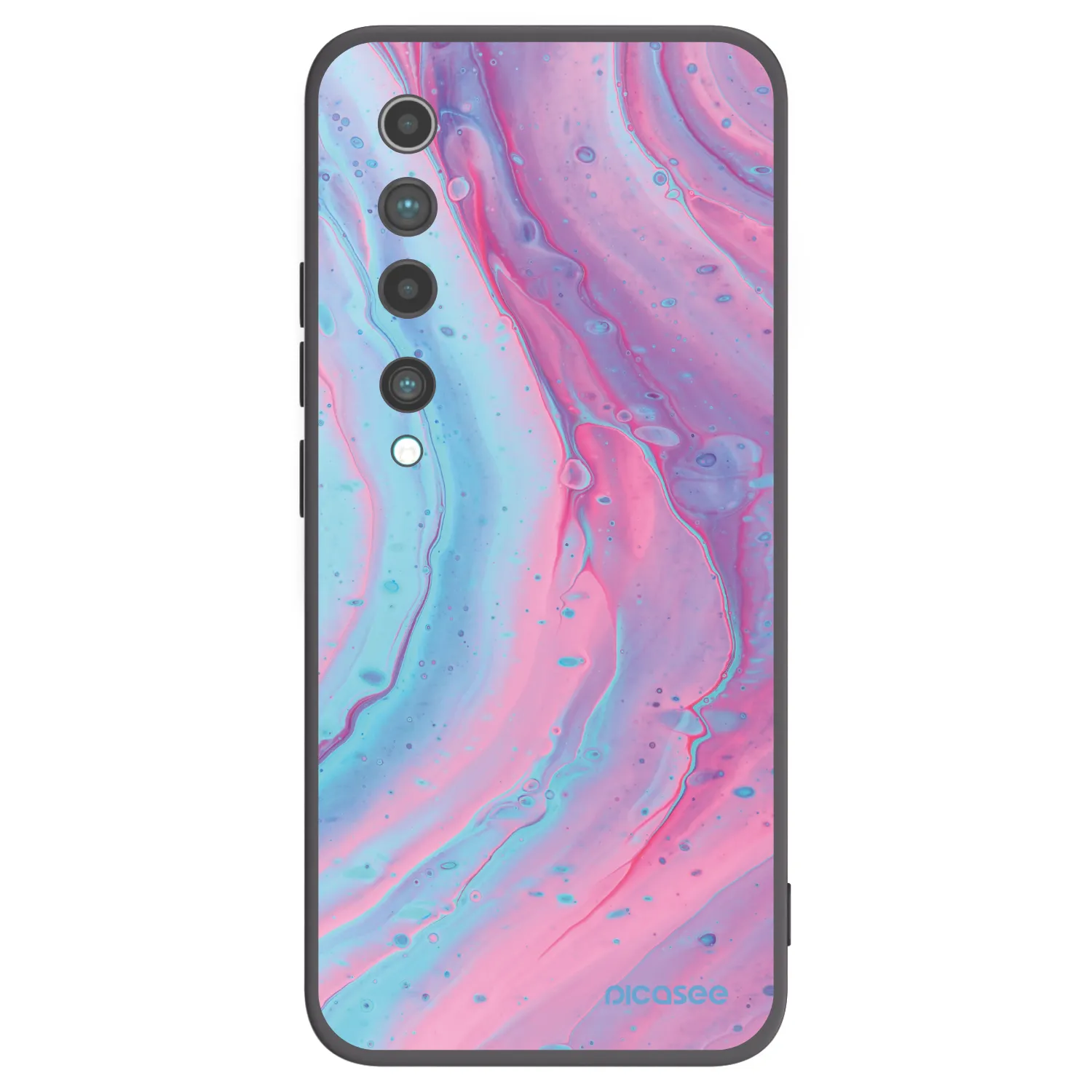 Picasee fekete szilikon tok az alábbi mobiltelefonokra Xiaomi Mi 10 - Pink liquid