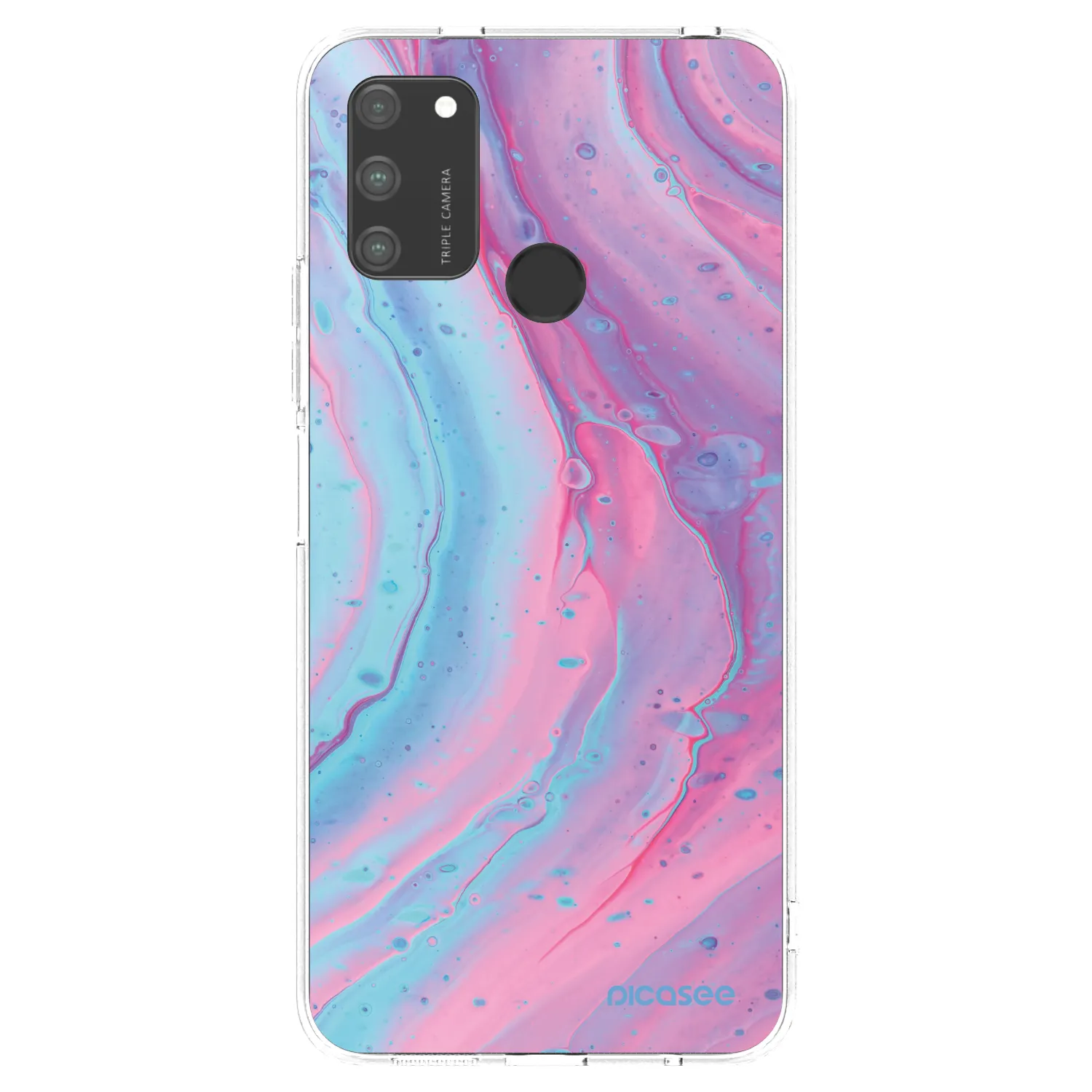 Picasee átlátszó szilikon tok az alábbi mobiltelefonokra Honor 9A - Pink liquid